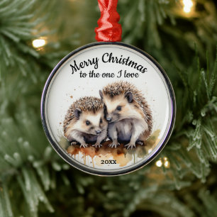 Adorno Metálico Personalizado Navidades de citas erizos uno que am