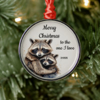 Personalizado Navidades de citas Raccoon One I Lov