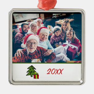 Adorno Metálico Personalizado Navidades de fotografía familiar co