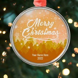 Adorno Metálico Personalizado Nieve dorada Fiesta pacífica de la n