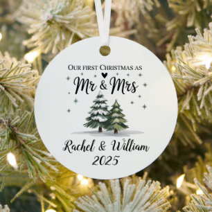 Adorno Metálico Personalizado Nuestro Primer Navidad como Pareja 2