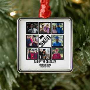 Adorno Metálico Personalizado Papá del Collage de fotos de grado 8