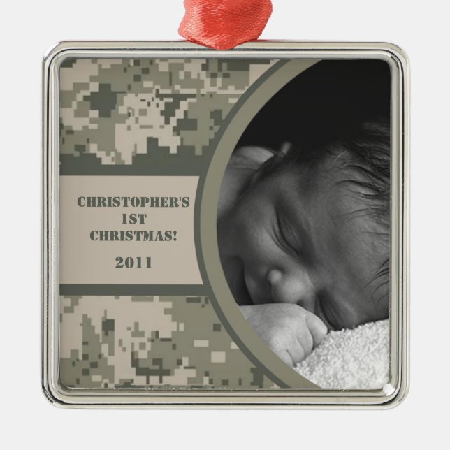 Adorno Metálico Personalizado personal Ornament ARMY ACU Camoflaug (Frente)