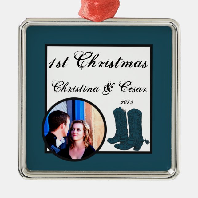 Adorno Metálico Personalizado personalizada Cowboy Blue Cowboy Boo (Frente)