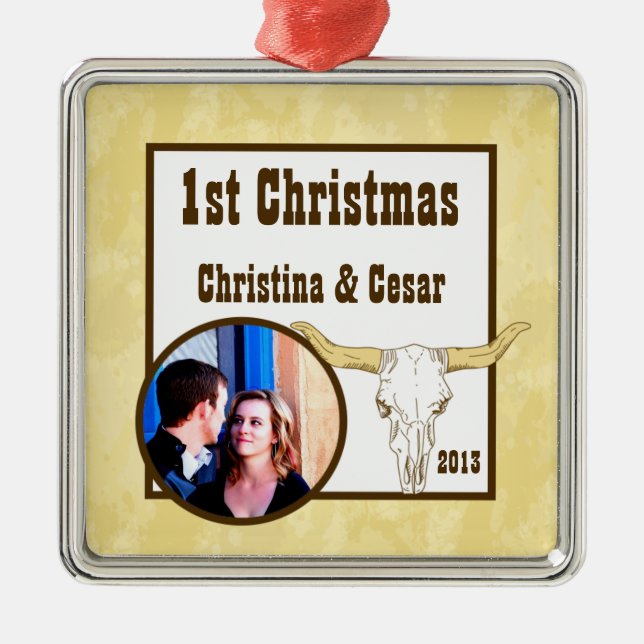 Adorno Metálico Personalizado personalizada Cowboy Rodeo Steer Sku (Frente)