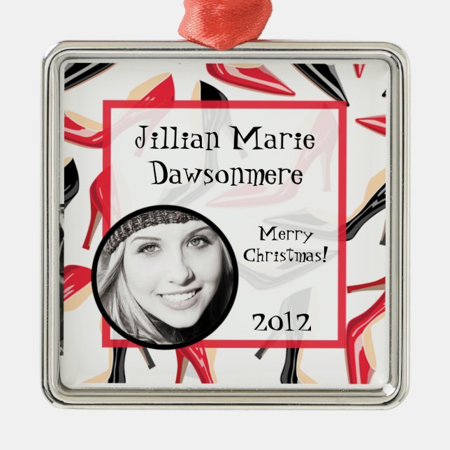 Adorno Metálico Personalizado personalizada Ornament Women Shoes H (Frente)