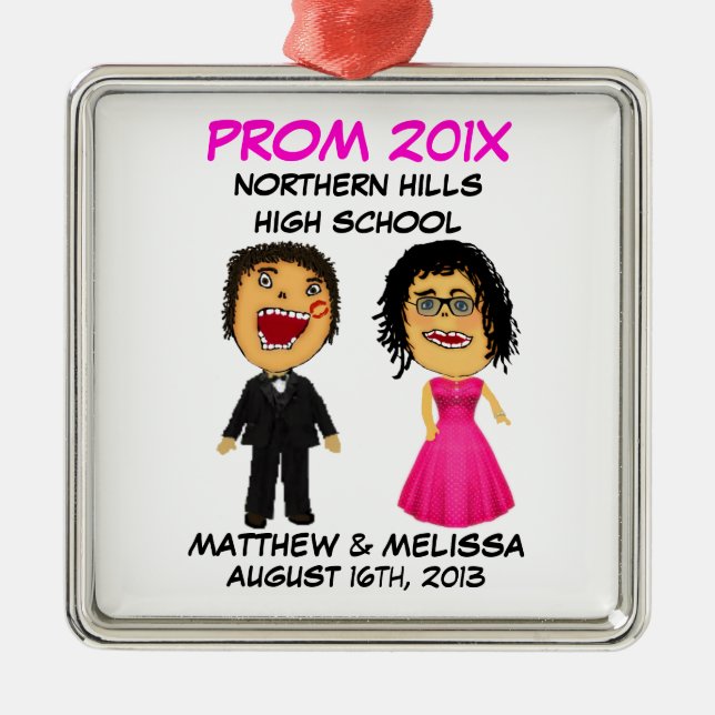 Adorno Metálico Personalizado Personalizado Prom Pareja (Frente)