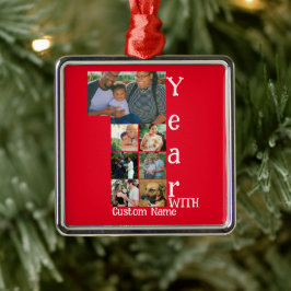 Adorno Metálico Personalizado primer aniversario boda 7 collage de