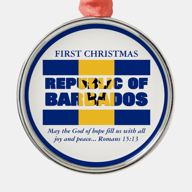 Adorno Metálico Personalizado Primera República de Navidad de Barb (Frente)