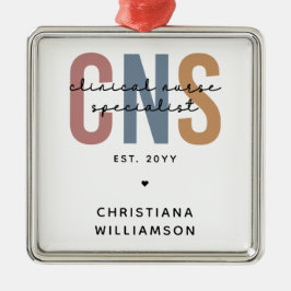 Adorno Metálico Personalizado Retro Especialista en Enfermería Clí