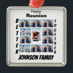 Adorno Metálico Personalizado Reunión 11 Collage de fotos<br><div class="desc">Personalizado Reunión 11 Collage de fotos. Haz tu propio producto único. Añade tus mejores fotos para esa fiesta o evento a esta plantilla.</div>