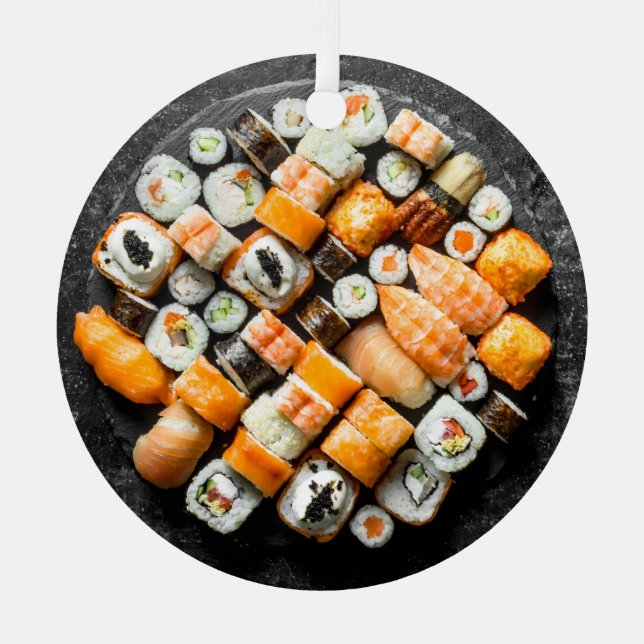 Adorno Metálico Personalizado Text Sushi Platter (Anverso)