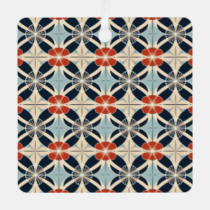 Adorno Metálico Personalizado Texto Patrón floral japonés