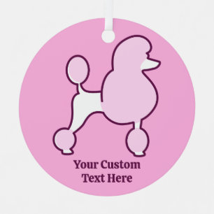 Adorno Metálico Personalizado Texto Pink Poodle