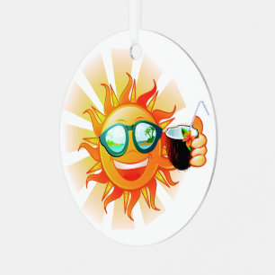 Adorno Metálico Personalizado Texto Sol tropical