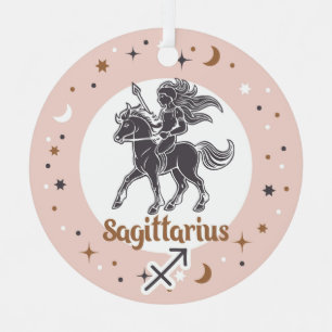 Adorno Metálico Personalizado Texto Zodiac Rótulo Sagittarius