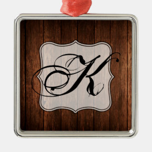 Adorno Metálico Personalizado XMAS Ornament Barn Wood Country Rust