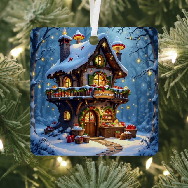 Adorno Metálico Personalizados Navidades del taller de Santa Claus (in situ)