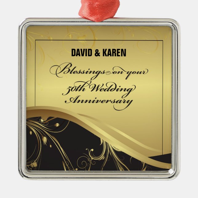 Adorno Metálico Personalizar, 50 aniversario Boda Religioso (Frente)