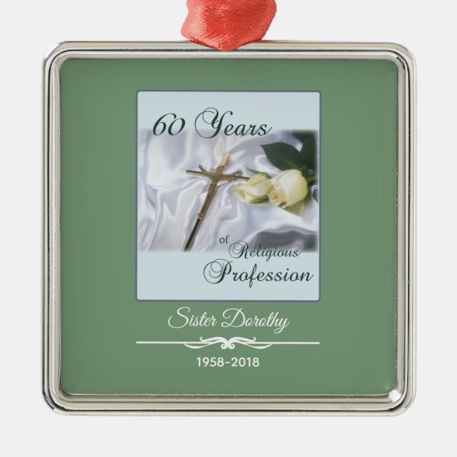 Adorno Metálico Personalizar, 60 años de profesión religiosa (Frente)