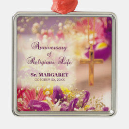 Adorno Metálico Personalizar, Aniversario Vida Religiosa, Nun