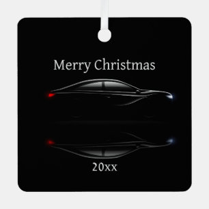 Adorno Metálico Personalizar coche deportivo de Navidad fechado