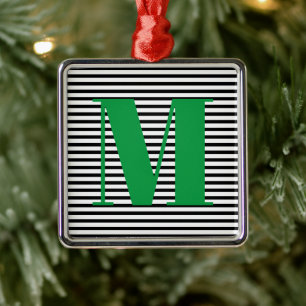 Adorno Metálico Personalizar monograma Navidades de tiras iniciale