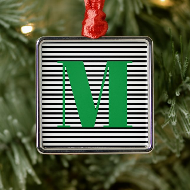 Adorno Metálico Personalizar monograma Navidades de tiras iniciale (Árbol)