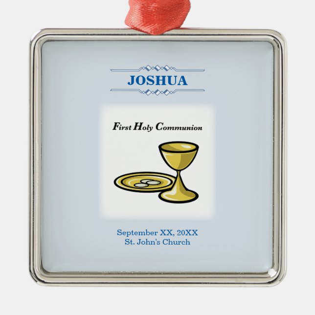 Adorno Metálico Personalizar, primer cuerpo de comunión y sangre (Frente)