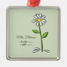 Adorno Metálico Personalizar, profesores gracias, flor religiosa