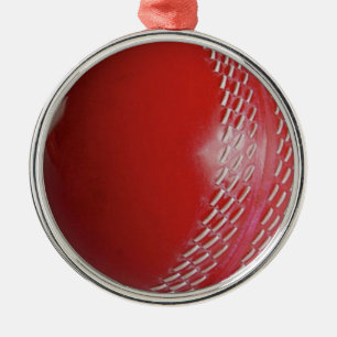 Adorno Metálico Personalizar rojo de bolas de críquet con tu nomb