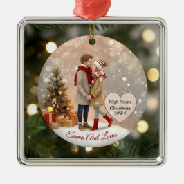 Adorno Metálico Personalized Couple Christmas Ornament – Custom Na