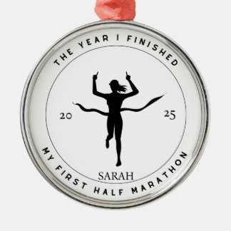 Adorno Metálico Personalized First Half Marathon Gift For Her 2025