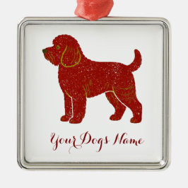 Adorno Metálico Personalized Golden Doodle Christmas Ornament