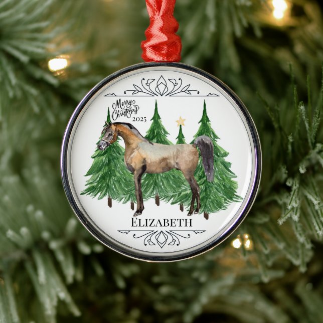 Adorno Metálico Personalized Horse Christmas Ornament Keepsake (Árbol)