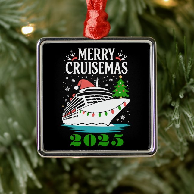 Adorno Metálico Personalized Merry Cruisemas Cruise Ship Family  (Árbol)