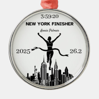Adorno Metálico Personalized New York Marathon Finisher Ornament