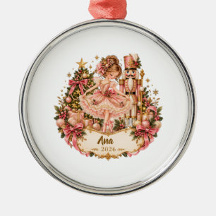 Adorno Metálico Personalized Nutcracker Ballerina Christmas Orname