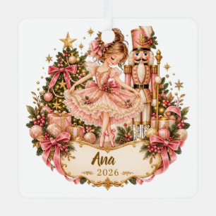 Adorno Metálico Personalized Nutcracker Ballerina Christmas Orname