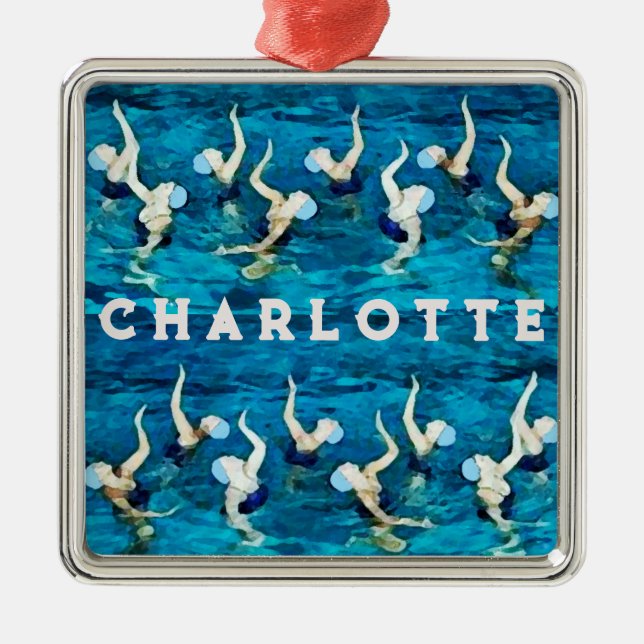 Adorno Metálico Personalized Swimming Holiday Gift (Frente)
