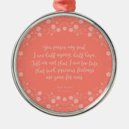 Adorno Metálico Persuasion Jane Austen Floral Love Letter Quote