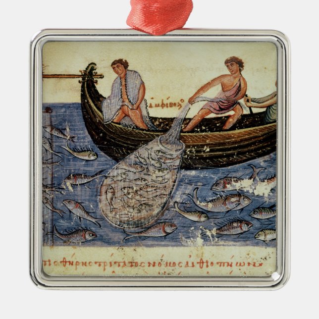 Adorno Metálico Pesca con una red (Frente)