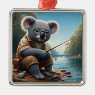 Adorno Metálico Pesca de Koala