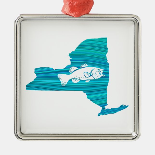 Adorno Metálico Pesca de olas en Nueva York (Frente)