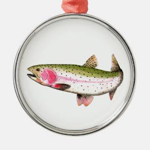 Adorno Metálico Pesca de trucha arco iris