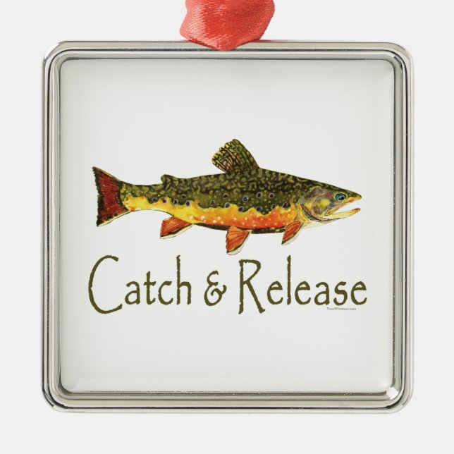Adorno Metálico Pesca de truchas de captura y liberación (Frente)