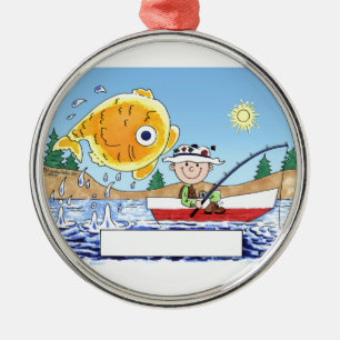 Adorno Metálico Pesca, pescador - Personalizado personalizado