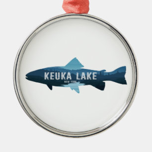 Adorno Metálico Pescado del lago Keuka Nueva York