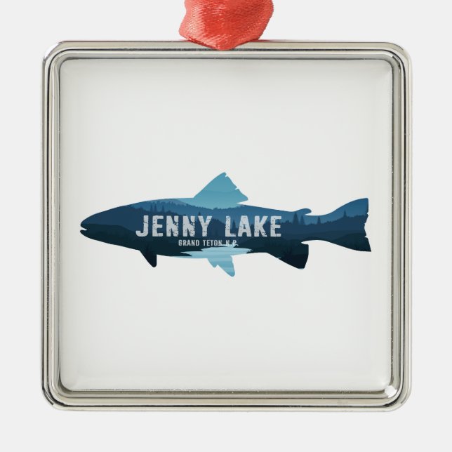 Adorno Metálico Pescado del parque nacional Jenny Lake Grand Teton (Frente)