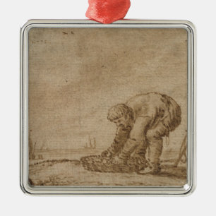 Adorno Metálico Pescador en la orilla de mar, 1623